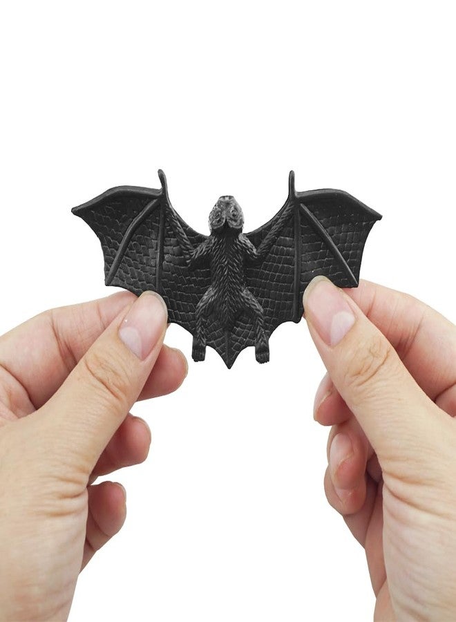 SaktopDeco 4 Inch Black Bats Halloween Decoration Mini 3D Bat Plastic Toy Party Artificial Bats for Crafts Creepy Scary Prank Toys - Image 5
